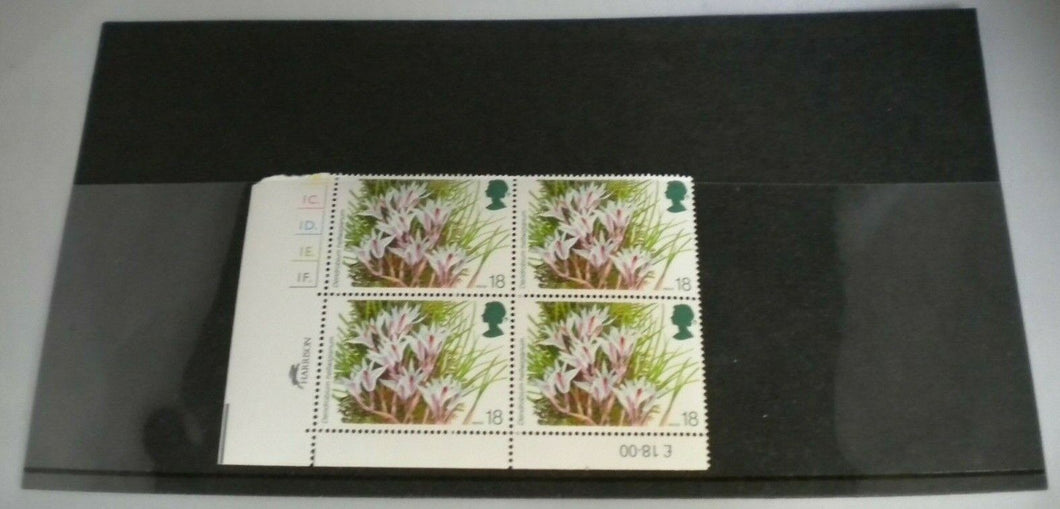 1993 DENDROBIUM HELLWIGIANUM 18p BLOCK OF 4 STAMPS MNH