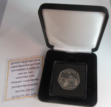 Load image into Gallery viewer, 1988 QEII CHRISTMAS COLLECTION MOTORBIKE &amp; SIDECAR MM AA 50P COIN BOX &amp; COA
