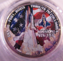Load image into Gallery viewer, AMERICAN SPACE COIN COLLECTION FIRST SHUTTLE FLIGHT &amp; MISSION STS107 2 COIN SET
