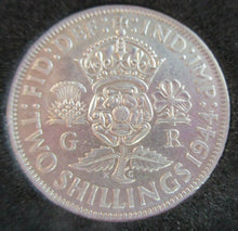 Load image into Gallery viewer, 1944 KING GEORGE VI  .500 SILVER FLORIN TWO SHILLINGS COIN WITH QUADRANT CAPSULE
