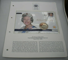 Load image into Gallery viewer, 1952-2002 THE QUEEN&#39;S GOLDEN JUBILEE, FALKLAND ISLAND BUNC 50p CROWN COIN PNC
