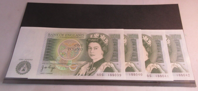 1978 Bank of England Page 4 X £1 Banknotes Unc Number Run N05 188039/40/41/42