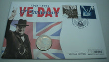 Load image into Gallery viewer, 1945-1995 50TH ANNIVERSARY VE DAY BUNC £2 COIN COVER PNC WITH STAMPS &amp; POSTMARK
