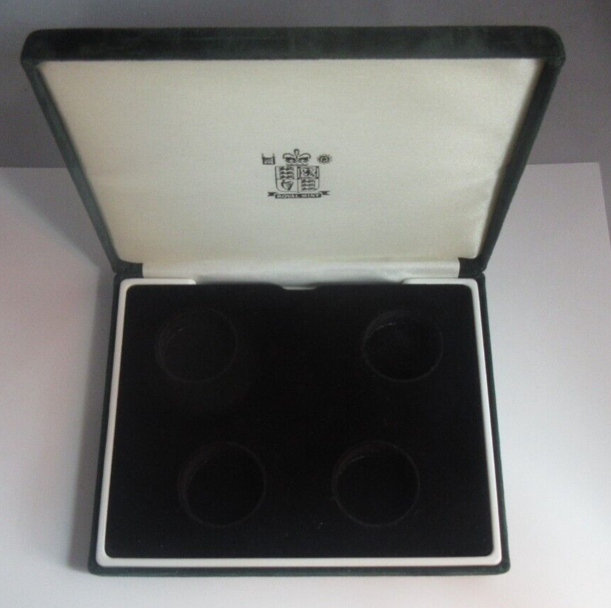 Royal Mint Green Velvet Box for 4 Sovereigns or £1 Coins BOX ONLY