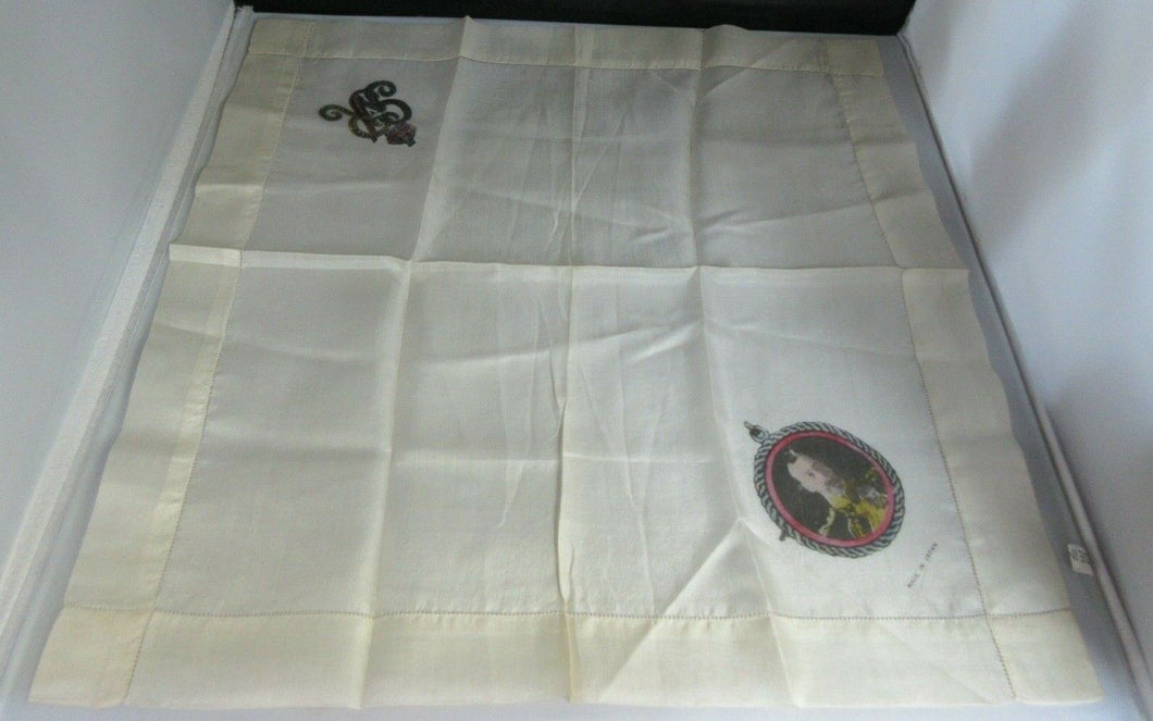 1914 - 1918 WWI EMBROIDERED HANDKERCHIEF KING GEORGE V MADE IN JAPAN