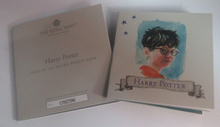 Load image into Gallery viewer, Harry Potter &#39;The Boy Who Lived&#39; Silver Proof Coloured UK 50p Royal Mint Coin
