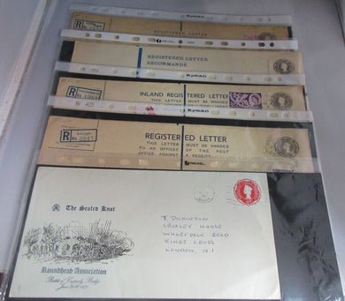 QUEEN ELIZABETH II REGISTERED LETTERS USED & UNUSED X5 EACH IN FOLDER SHEET