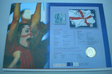 Load image into Gallery viewer, 2002 FOR ENGLAND £1 COIN COVER, BUNC, WITH ROYAL MAIL STAMPS, POSTMARKS PNC
