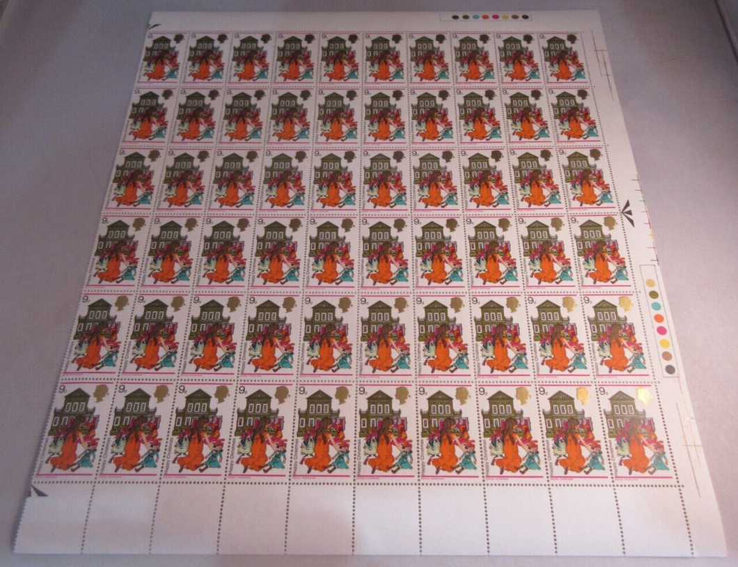 1968 HAPPY CHRISTMAS HALF SHEET 60 x 9d STAMPS MNH T-LIGHTS AND STAMP HOLDER