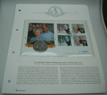 Load image into Gallery viewer, 1947-1997 GOLDEN WEDDING ANNIVERSARY, £5 CROWN COIN FIRST DAY COVER PNC &amp; INFO
