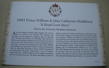 Load image into Gallery viewer, 2011 WILLIAM &amp; KATE A ROYAL LOVE STORY, ST JUSTINE HOSPITAL COMMEMORATIVE COVER
