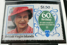 Load image into Gallery viewer, QUEEN ELIZABETH II THE 60TH BIRTHDAY OF HER MAJESTY BRITISH VIRGIN IS STAMPS MNH
