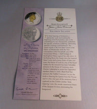 Load image into Gallery viewer, 2002 Parliament Golden Jubilee 1oz Silver Proof Solomon isl RM £5 Coin Box/COA
