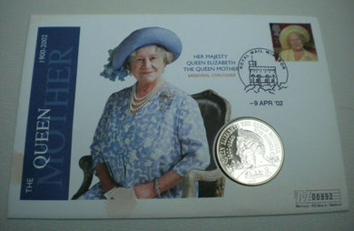 1900-2000  HM QUEEN ELIZABETH THE QUEEN MOTHER MEMORIAL BUNC £5 COINCOVER PNC