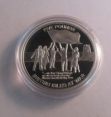 2010 British Isles at War - Churchill Message - Silver Proof Jersey £5 Coin