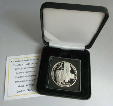 2006 QEII VICTORIA CROSS WINNERS CHARLES DAVIS LUCAS S/PROOF £5 COIN BOX & COA