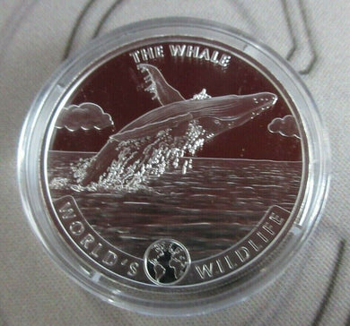 2020 The Whale, Worlds Wildlife, .999 Silver BUnc Congo 20 Francs 1oz Coin
