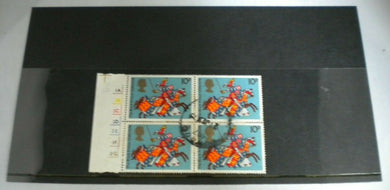 1974 MEDIEVAL WARRIORS THE BLACK PRINCE 10P BLOCK OF 4 STAMPS  USED