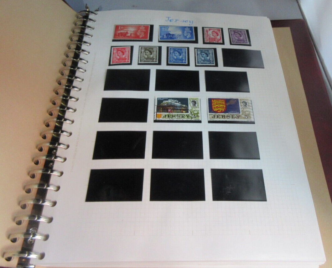 JERSEY COLLECTION STAMPS & STANLEY GIBBONS PADDED ALBUM