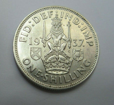 1937 SCOTISH SHILLING GEORGE VI 1ST COINAGE SPINK REF 4083 UNC CC1