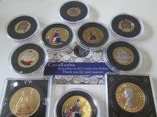 Load image into Gallery viewer, UK Queen Elizabeth II Gold Rhodium Platinum Enamelled coins 1 PENNY FLORIN ECT
