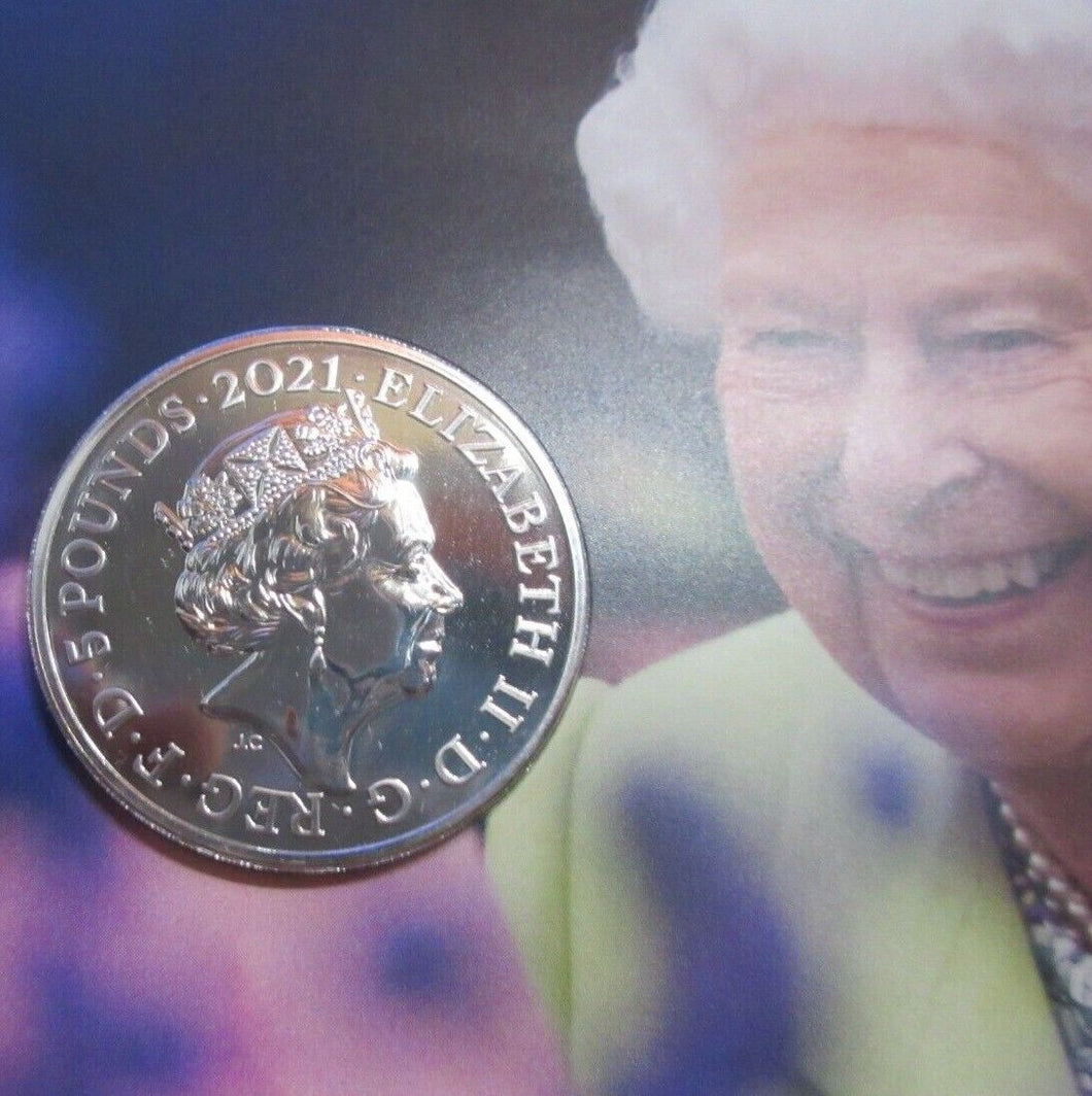 2021 £5 Five pound Coin The Queens 95th Birthday Royal Mint MY HEART MY DEVOTION