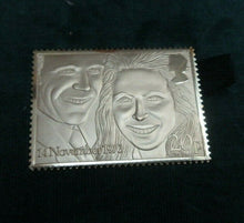 Load image into Gallery viewer, 1973 Royal Wedding Stamp Ingots 22ct Gold &amp; Britannia Silver Two Stamp Set 2365
