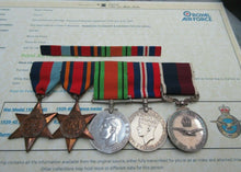 Load image into Gallery viewer, 5 MEDAL GROUP TO SGT TOWERS RAF LSGC BURMA STAR WAR MEDAL  &amp; RIBBON BAR
