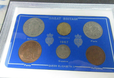 UK 1967 QUEEN ELIZABETH II 6 COIN SET IN CLEAR CASE ROYAL MINT BOOK OPTIONAL