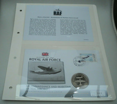 2008 RECONNAISSANCE & MARITIME PATROL AIRCRAFT RAF PROOF 1 CROWN  COIN COVER PNC