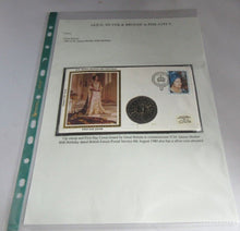 Load image into Gallery viewer, 1980 HM QUEEN MOTHER 80TH BIRTHDAY CROWN COIN FIRST DAY COVER PNC colorano silk
