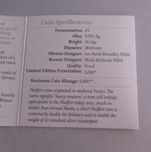 Load image into Gallery viewer, 2011 PRINCE PHILIP DOE UK SILVER PROOF PIEDFORT £5 FIVE POUND COIN WITH BOX COA
