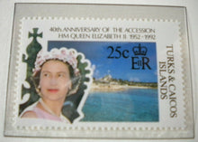 Load image into Gallery viewer, 1952-1992 QEII 40TH ANNIVER OF THE ACCESSION  5 X TURKS &amp; CAICOS MNH STAMPS/INFO
