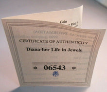 Load image into Gallery viewer, 2012 DIANA HER LIFE IN JEWELS ENGAGEMENT RING  BLACK SAPPHIRE PROOF MEDALLION
