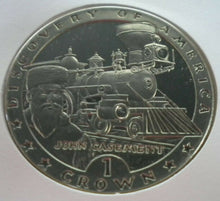 Load image into Gallery viewer, 1992 UNION PACIFIC RAILWAY ISLE OF MAN 1992 BUNC 1 CROWN COIN COVER PNC &amp; COA
