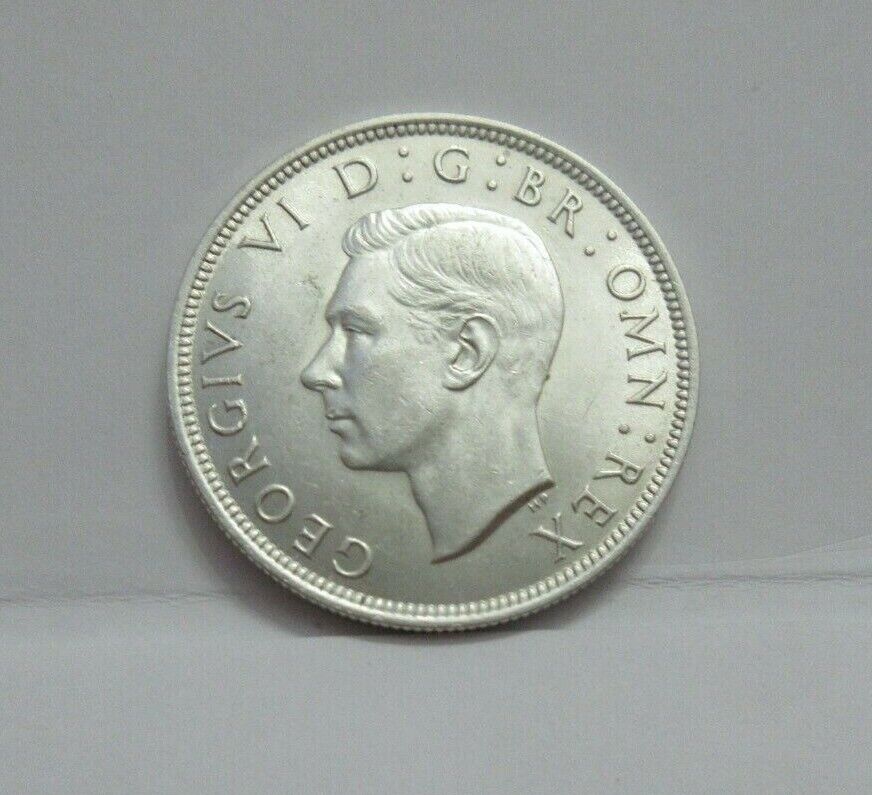 1945 GEORGE VI SILVER HALF CROWN SPINK REF 4080 UNC QUAD CAP BOXED WITH COA A7