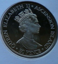 Load image into Gallery viewer, 1953-2003 THE QUEEN&#39;S GOLDEN JUBILEE, ASCENSION ISLANDS BUNC 50p CROWN COIN PNC
