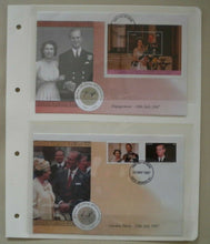 Load image into Gallery viewer, 1947-1997 ENGAGEMENT &amp; GARDEN PARTY QEII &amp; PRINCE PHILIP DOUBLE STAMP COVER
