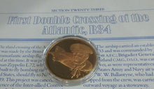 Load image into Gallery viewer, History of Man in Flight 1973 Gold Plated Bronze Scarce Medals + Info Sheet
