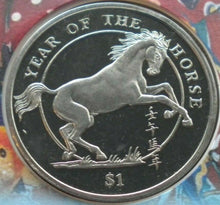 Load image into Gallery viewer, 2002 CIRCUS  BUNC - YEAR OF THE HORSE 1 DOLLAR FIRST DAY COIN COVER PNC
