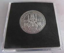 Load image into Gallery viewer, 1943 KING GEORGE VI  .500 SILVER SCOTTISH ONE SHILLING COIN IN QUAD CAPSULE
