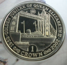 Load image into Gallery viewer, 1952-2002 HER MAJESTY THE QUEEN&#39;S GOLDEN JUBILEE BUNC 1 CROWN COIN COVER PNC
