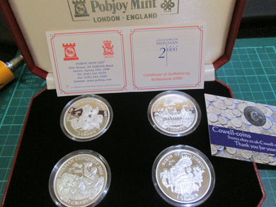 1997 Isle of Man 2000 MILLENIUM CELEBRATION Sterling silver proof 4 coin set