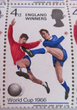 Load image into Gallery viewer, 1966 ENGLAND WINNERS WORLD CUP 1966 4d 10x STAMPS MNH CLEAR FRONTED STAMP HOLDER
