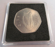 Load image into Gallery viewer, EIRE 50p 1970 FIFTY PENCE BUNC PRESENTED IN QUADRANT CAPSULE
