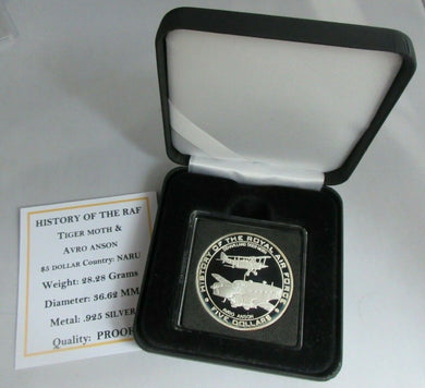 2008 HISTORY OF THE RAF TIGER MOTH AVRO ANSON S/PROOF $5 DOLLAR COIN BOX COA