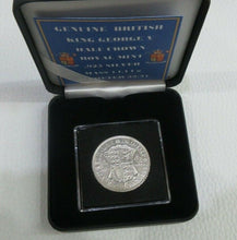 Load image into Gallery viewer, 1935 HALF CROWN GEORGE V SILVER COIN SPINK REF 4037 MODIFIED BARE HEAD BOX &amp; COA
