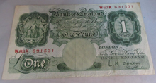 Load image into Gallery viewer, 1955 O&#39;BRIEN £1 ONE POUND BANK NOTE EF NOV 1955 W83K 691531
