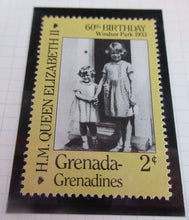 Load image into Gallery viewer, 1986 QUEEN ELIZABETH II 60TH BIRTHDAY GRENADA GRENADINES STAMPS &amp; ALBUM SHEET
