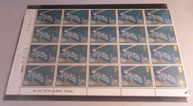 1975 PALACE OF WESTMINSTER 12P BLOCK OF 20 X STAMPS MNH & STAMP HOLDER